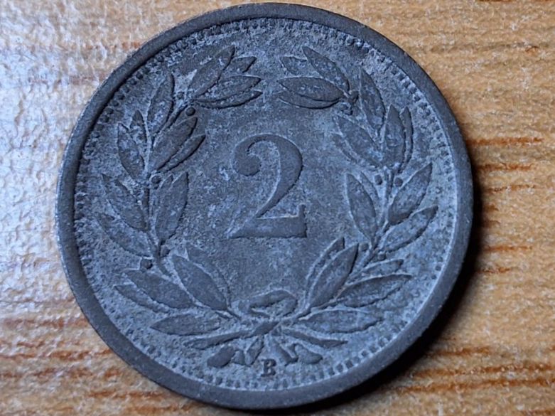 Tutti le monete: 2 Rappen 1945 - Zink! – Usato da Münchenstein venduto da purbach1 5