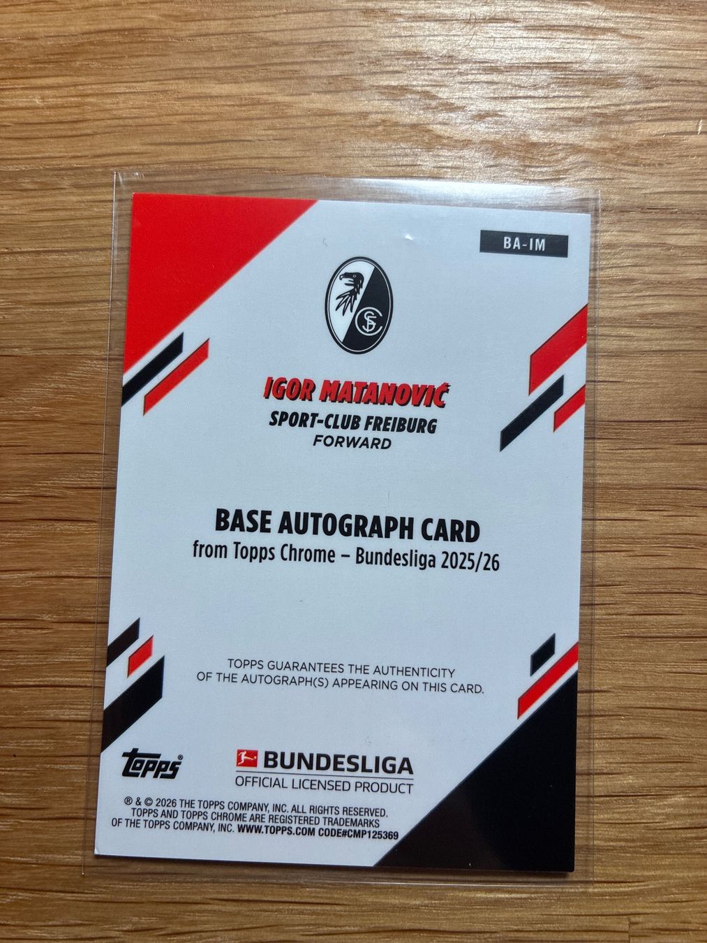 Topps Carte collezionabili: Topps Chrome Igor Matanovic Freiburg Autogramm /52 – Usato da Wangenried venduto da Garagara 1