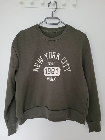 Khakifarbener New York City Pullover, Grösse S