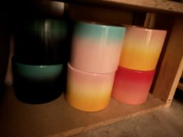 6 farbige Töpfe (je 1.-)