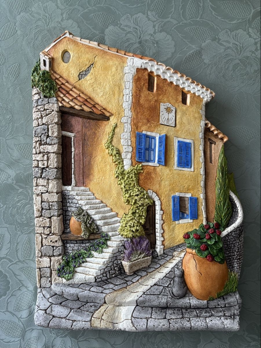 Gemälde: Sehr schönes Wandbild Relief Mediterran – Gebraucht aus Thalwil von terza789