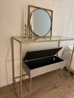 Elegante Konsole mit Spiegel und Stauraum - Goldoptik
