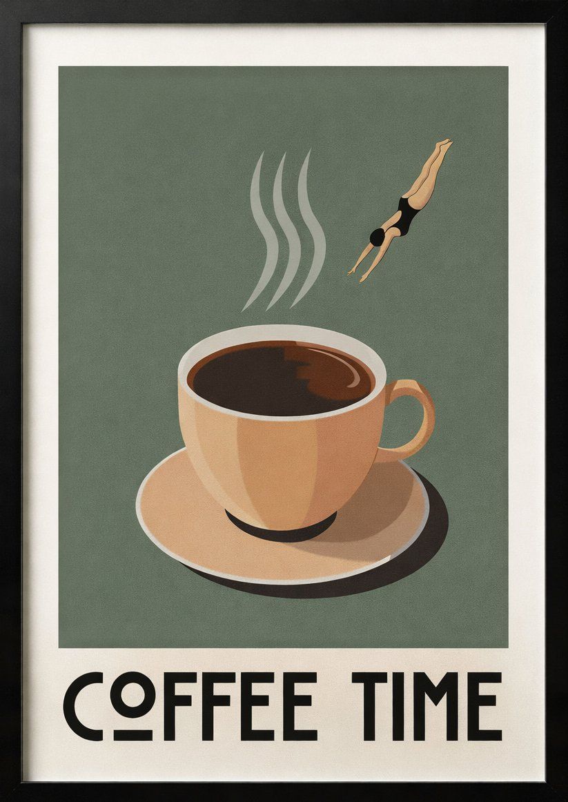 Poster & Bilder: Poster affiche Impression Coffee Time Vintage rétro déco – Neu und originalverpackt aus Meyrin von Nostalgica