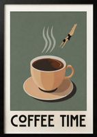 Poster affiche Impression Coffee Time Vintage rétro déco
