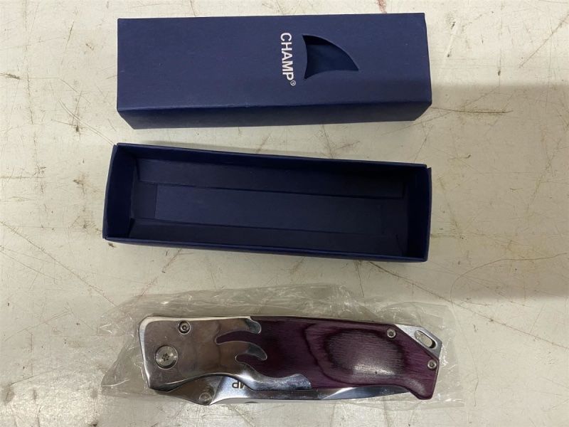 Posate: schönes edles Messer Holzgriff lila – Nuovo e nell'imballaggio originale da Necker venduto da liq24 1