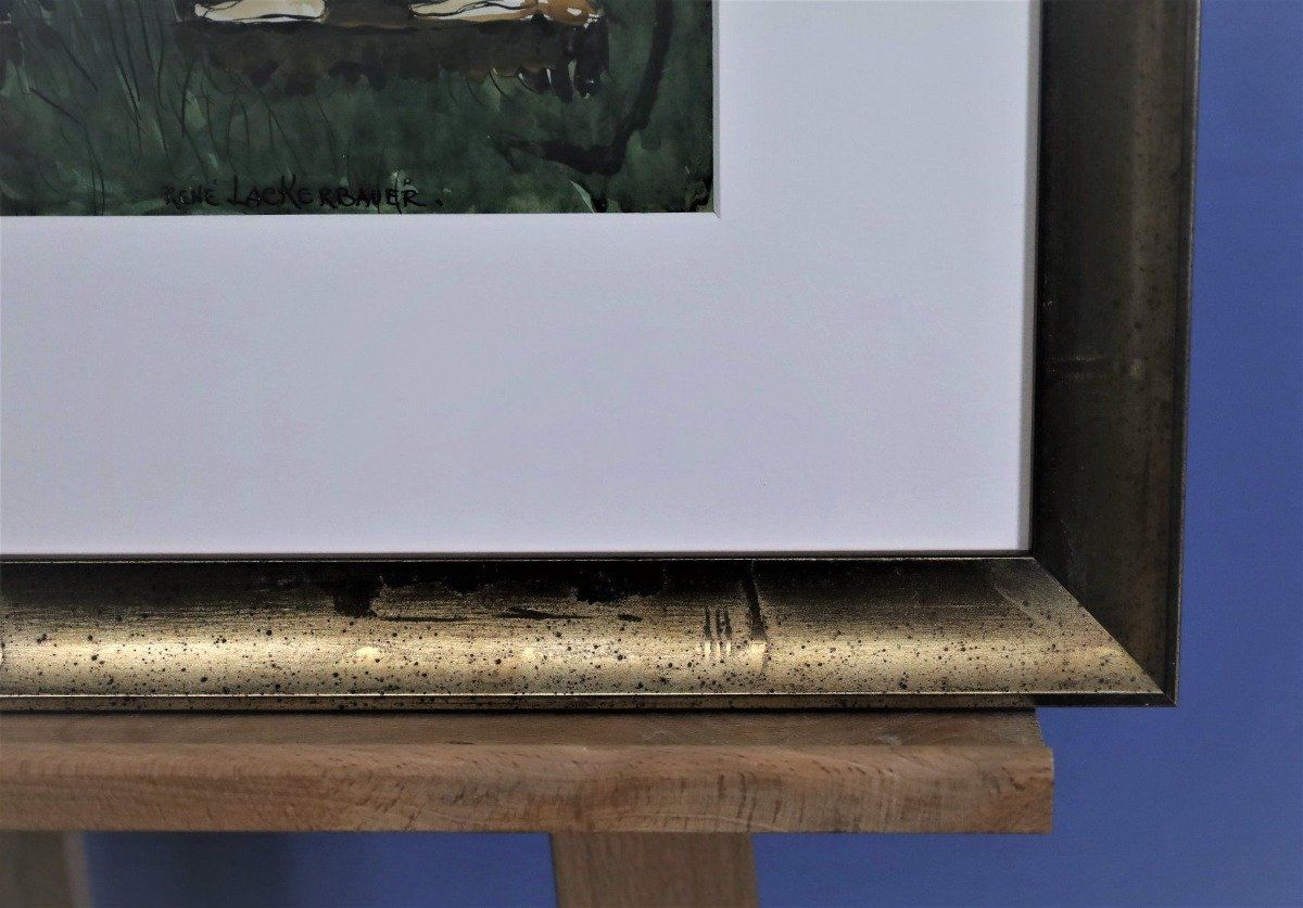 Dipinti: René Lackerbauer, Mischtechnik auf Papier bez. "Treue", – Usato da Zug venduto da Kunst-Fundgrube 6