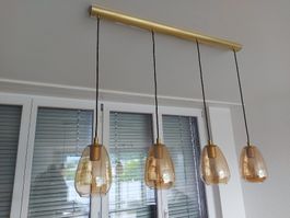 EGLO Hängelampe Alobrase, Glas Gold Look.