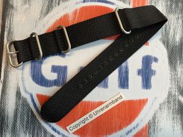 22mm Nylon Nato Uhrenarmband robust schwarz, Uhrenband