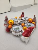 Weihnachtskranz Adventskranz Deko mit Zwergen