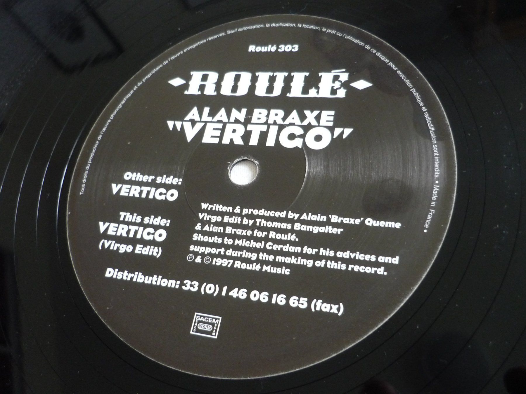 Dischi in vinile: Rare Techno Vinyl - Alan Braxe - vertigo - roule 303 – Usato da Beringen venduto da Flatretriever 2