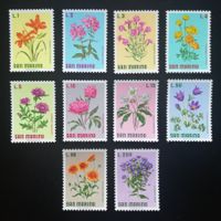 San Marino Briefmarken Serie Blumen 1971, postfrisch