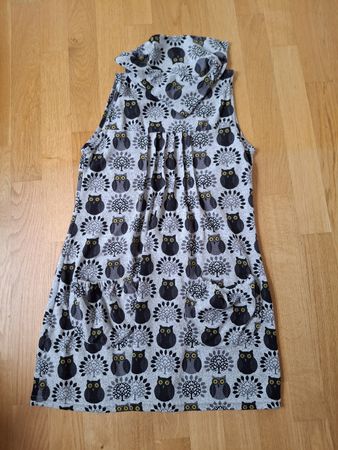 Robe col roulé hiboux gris taille M/L sans manche bon état.
