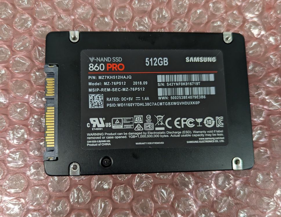 Samsung SSD 860 PRO 512GB SATA 2.5" V-NAND | Kaufen auf Ricardo