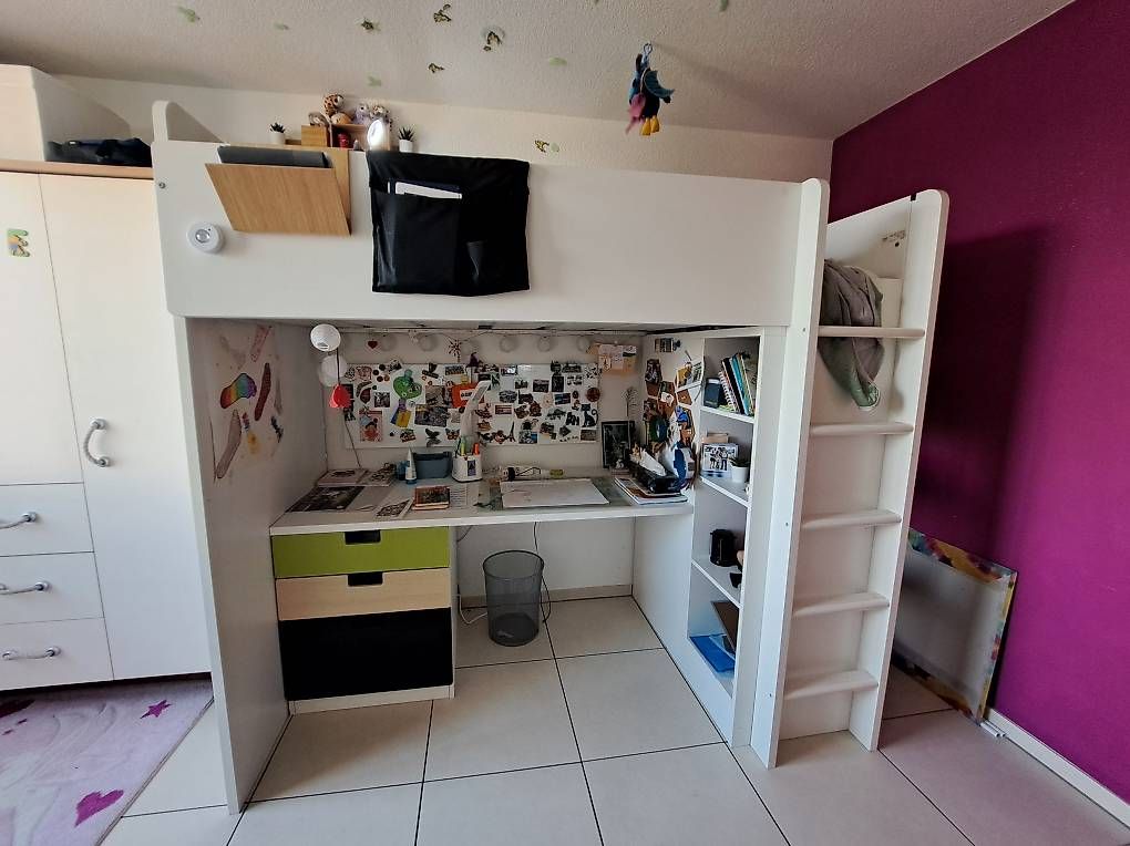 Ikea Letti: Ikea SMÅSTAD Hochbett mit Pult – Usato da Oensingen venduto da dom_cbw5 1