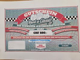 Gutschein "Rent a Classic" gültig bis 14.06.2031
