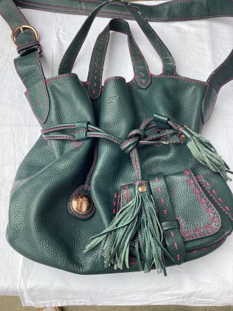 Sac LANCEL 1er Flirt cuir grainé vert