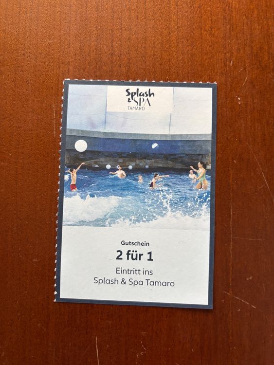 SPLASH & SPA Tamaro Gutschein 2 für 1 Eintritt bis 23.12.206 (Neu und ...