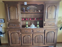 Grand vaisselier rustique en bois – 239 cm