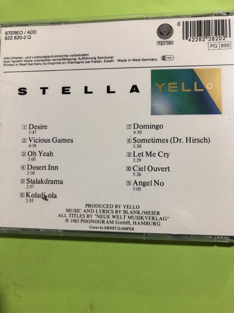 CD: Yello - Stella  – Usato da Flaach venduto da rubo7 3
