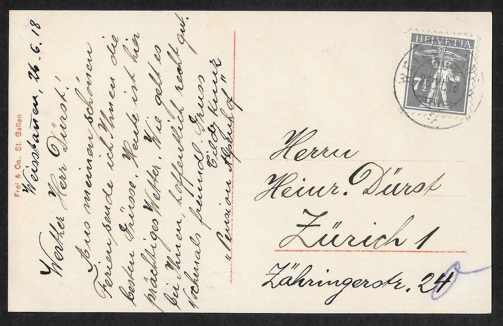 Cartoline postali: Weisstannen mit Gonzen und Gauschla – Usato da Olten venduto da clotaldi 1