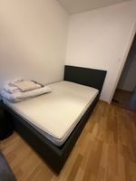 Bed frame with mattress dark grey