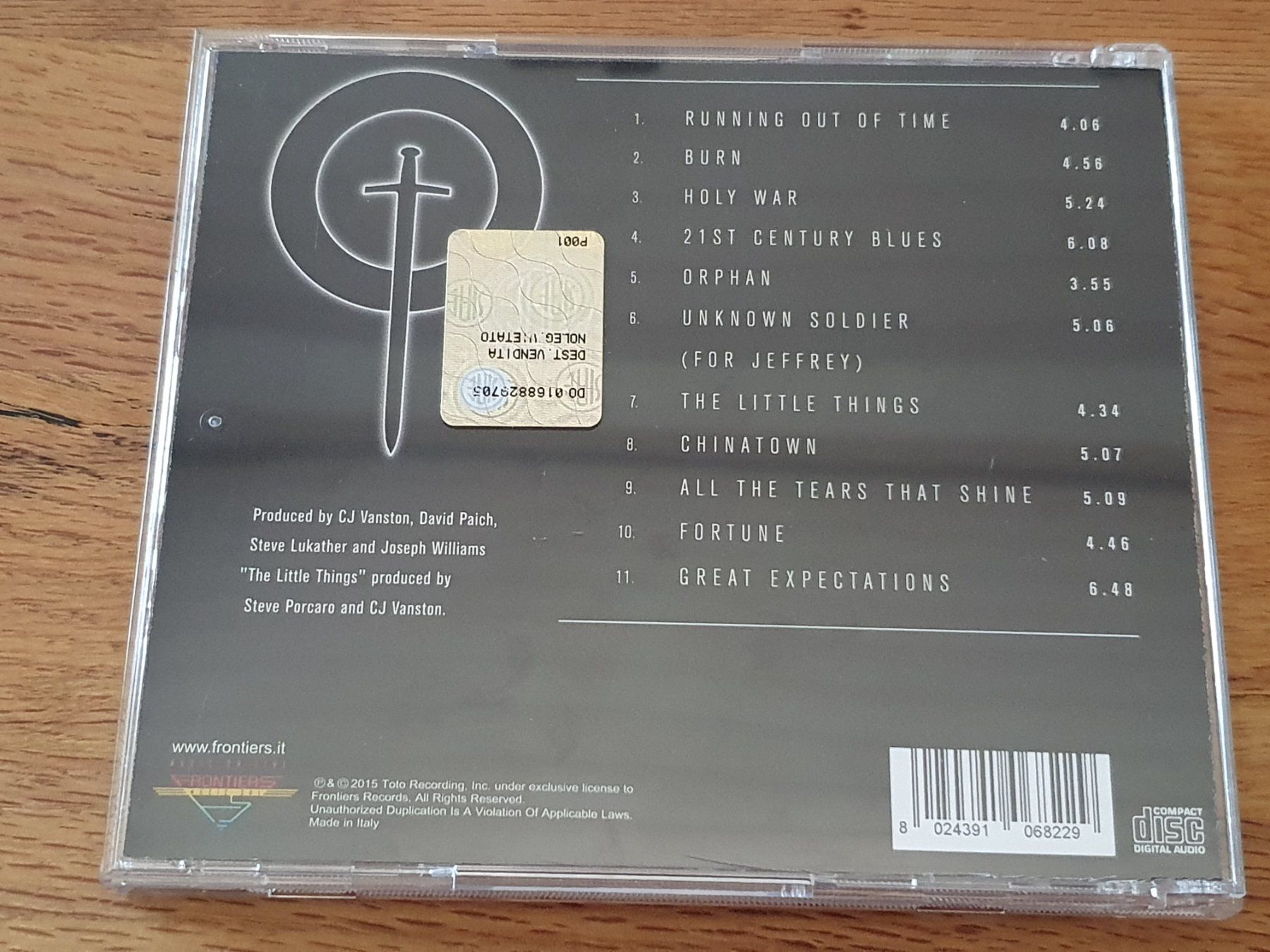 CD: TOTO - XIV - CD 2015 - Frontiers – Usato da Auenstein venduto da Trilos 1