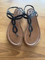 ★Sandalen★Riemchen geflochten black ★Gr.38 ★fast NEU★Zehensc