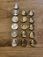 16 Spielmünzen aus Metall Franklin Mint