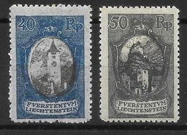 Liechtenstein 2 Werte 57 - 58 * Landschaften 1921