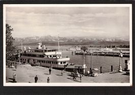 Konstanz am Bodensee , Hafen , gel. 1953 , Dampfschiff