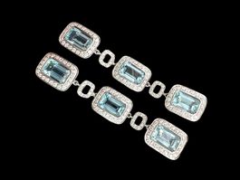 Ohrhänger 18k Aquamarin 12.5ct Diamanten 2.4ct 6.2cm *S1682