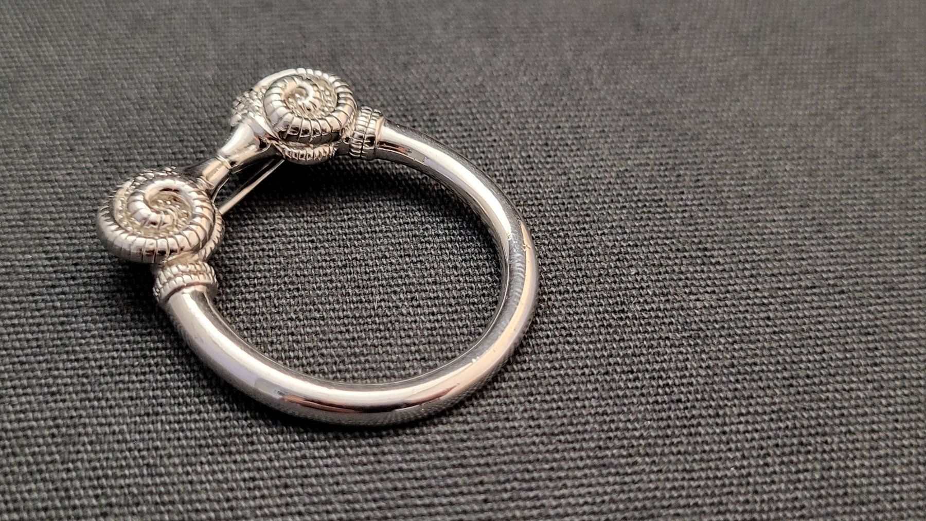 Anhänger: Silber-Anhänger/-Brosche mit Widder-Köpfen – Gebraucht aus Basel von spinne02 1