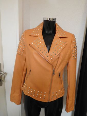Lässige KL JACKE Biker Style mit Nieten Gr. M lachs NEU