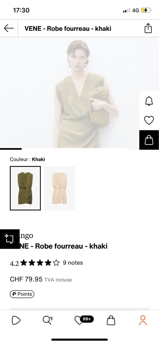 Mango Vestiti: Robe Mango kaki croisée devant - Été stylé garanti! – Nuovo (secondo la descrizione) da Concise venduto da Lae99 2