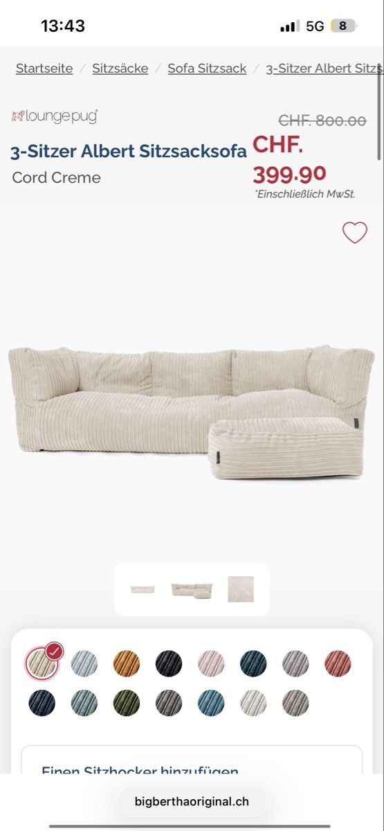 Lounge Pug Sofas: Sitzsack Sofa – Gebraucht aus Basel von Gurbinchki 2