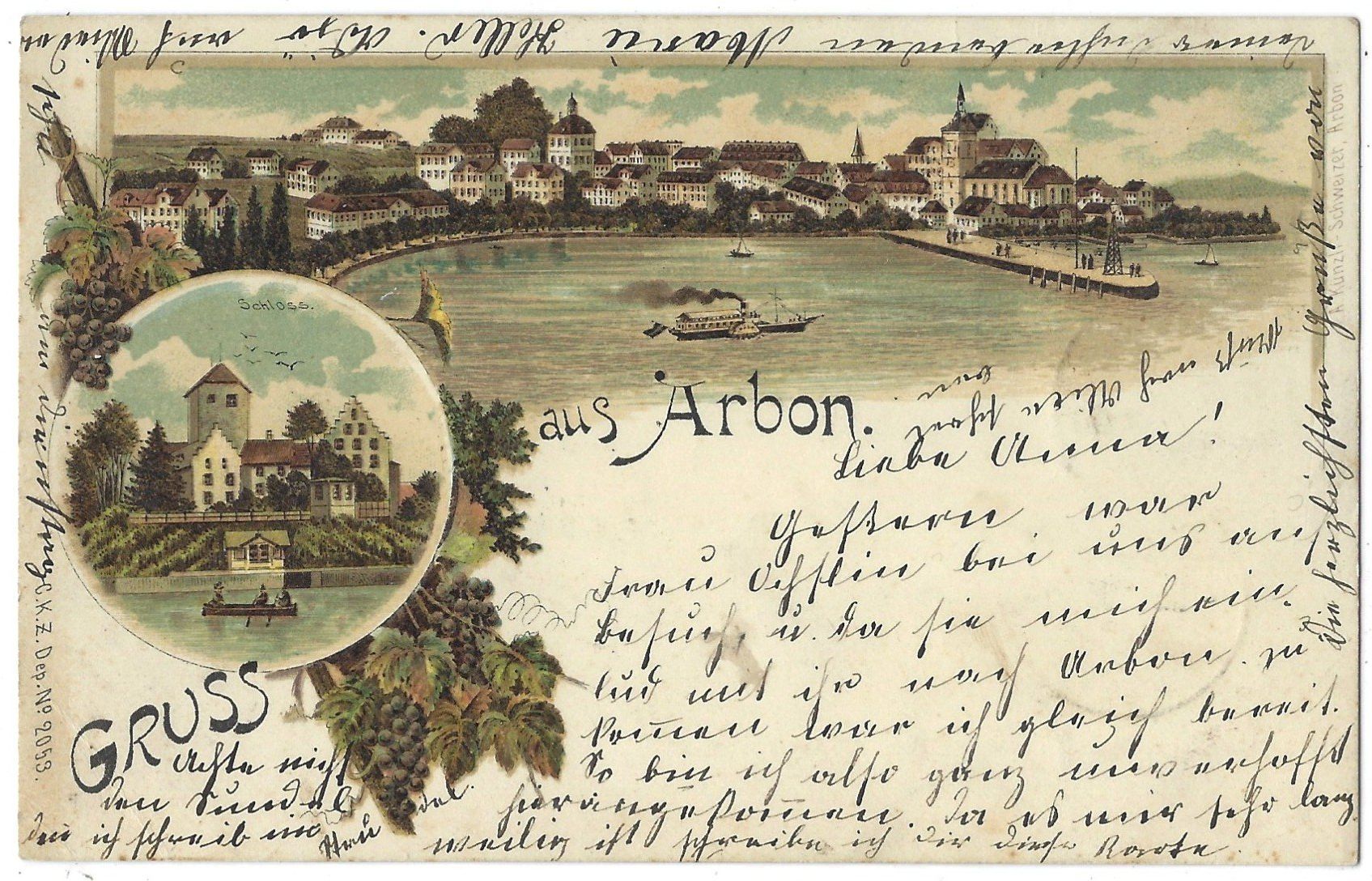 Cartoline postali: G R U S S   aus   A r b o n. – Usato da Bütschwil venduto da Jackson1A