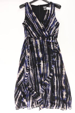 DKNY Midikleid Gr. 40 mit Gürtel blau