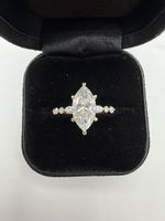 Neuer 14K Gold Marquise Diamantring 1.52 ct D VS1 IGI Zertif