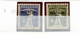 S.D.N. - 33Z + 34Z GERIFFELTE WERTE TOPSTEMPEL - FR. 55.-