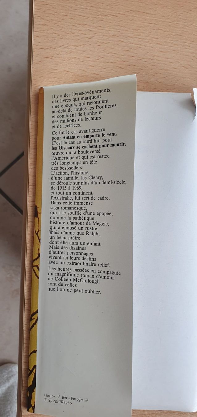 Libri: Colleen McCullough Les oiseaux se cachent pour mourir – Usato da Moutier venduto da mai_pq7w 2