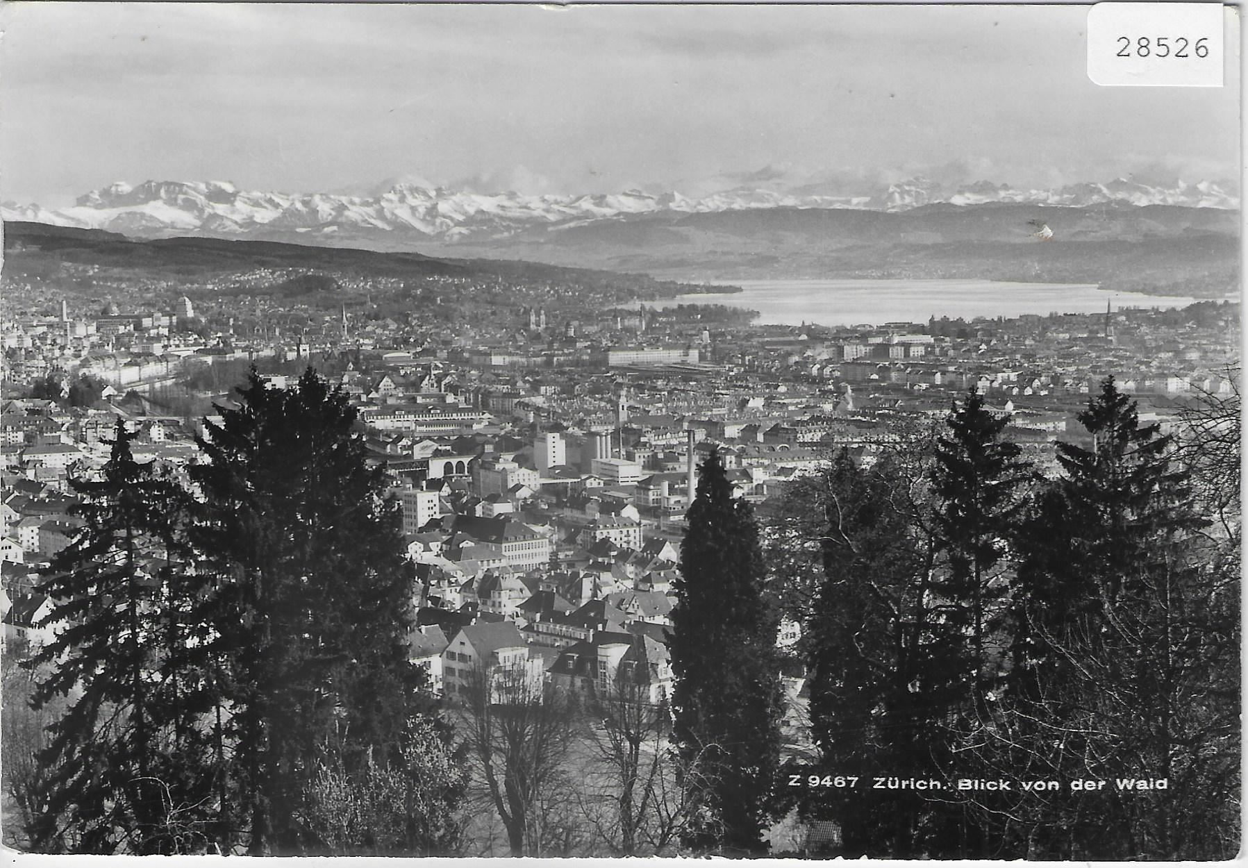 Cartoline postali: Zürich - Blick von der Waid – Usato da Ettingen venduto da Kartenplanet