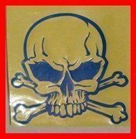 Totenkopf Aufkleber fürs Auto Blau Autosticker Emblem Badge