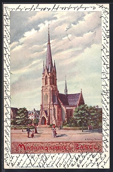 Cartes postales: AK Basel, Blick auf die Mathäuskirche – D'occasion à Berlin par bartko-reher