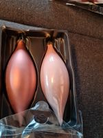 2x Christbaumschmuck Tropfen Rosa/Taupe Neu OVP