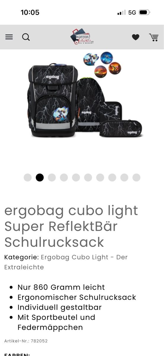 Kindertaschen: Schulrucksack Ergobag Cubo Light Super ReflektBaer Set – Gebraucht aus Urdorf von des_c5dk 1