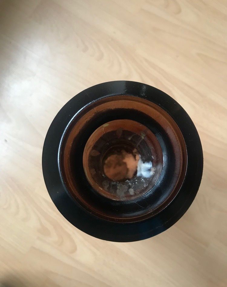 Portacandele: Bougeoir en verre brun – Usato da La Neuveville venduto da e_perriard 1