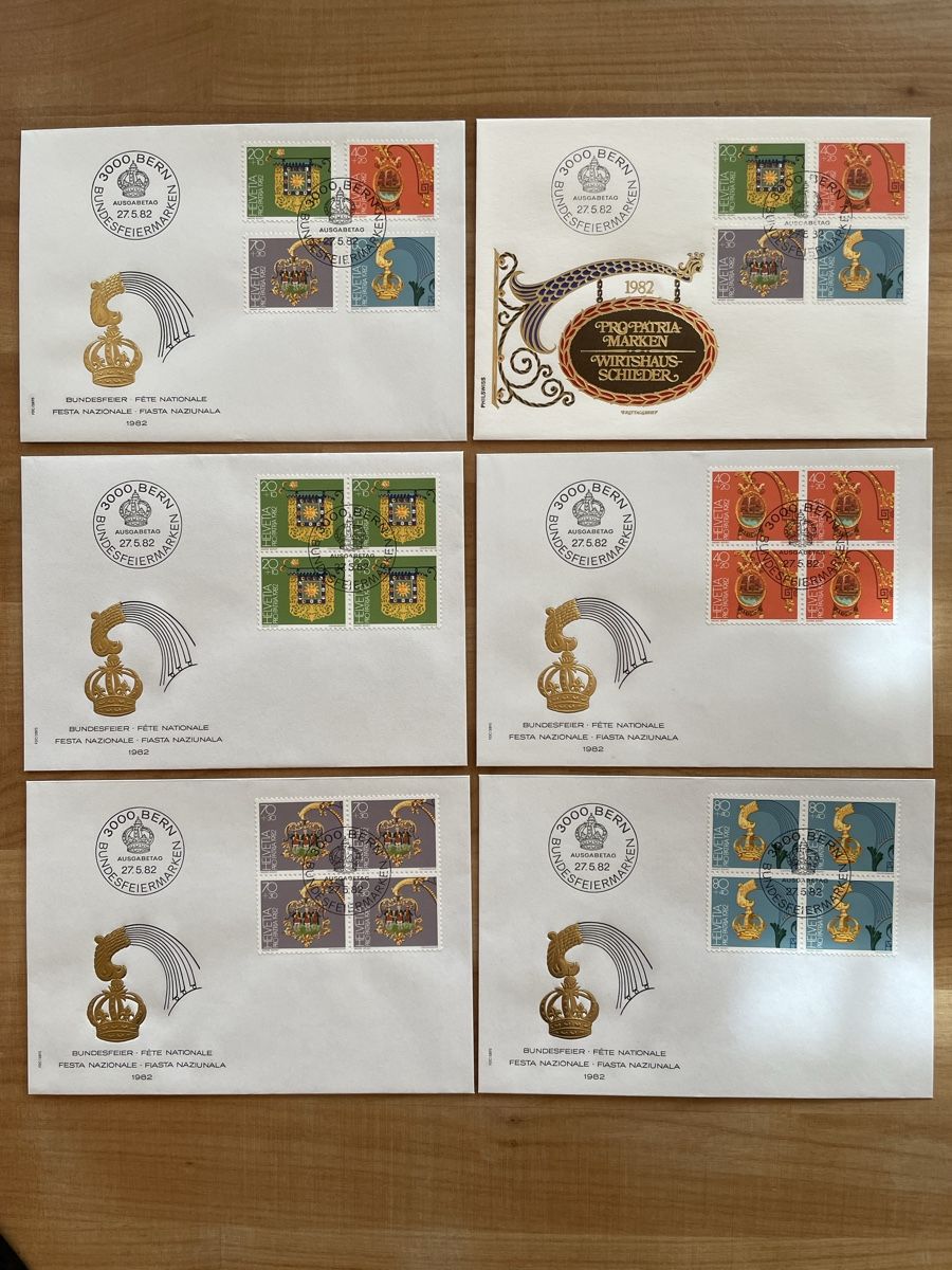 Tutti i francobolli: Ersttagsbriefe Serie von 1982 – Usato da Rümlang venduto da euqinom16
