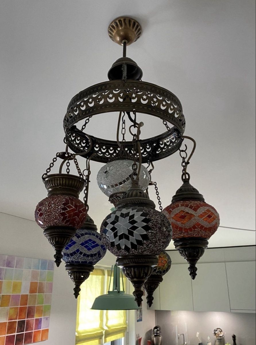 Lampadari & plafoniere: Orientalische Mosaiklampe aus Messing – Usato da Malters venduto da Fereros01 1