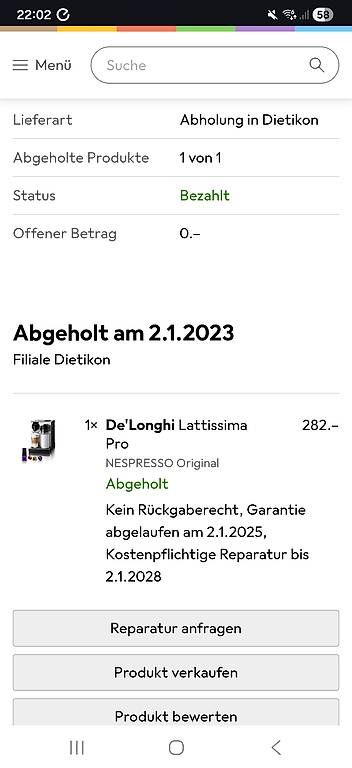 Macchine per caffè & Macchine per espresso: Delonghi Lattissima Pro – Usato da Freienwil venduto da Derendingerag 1