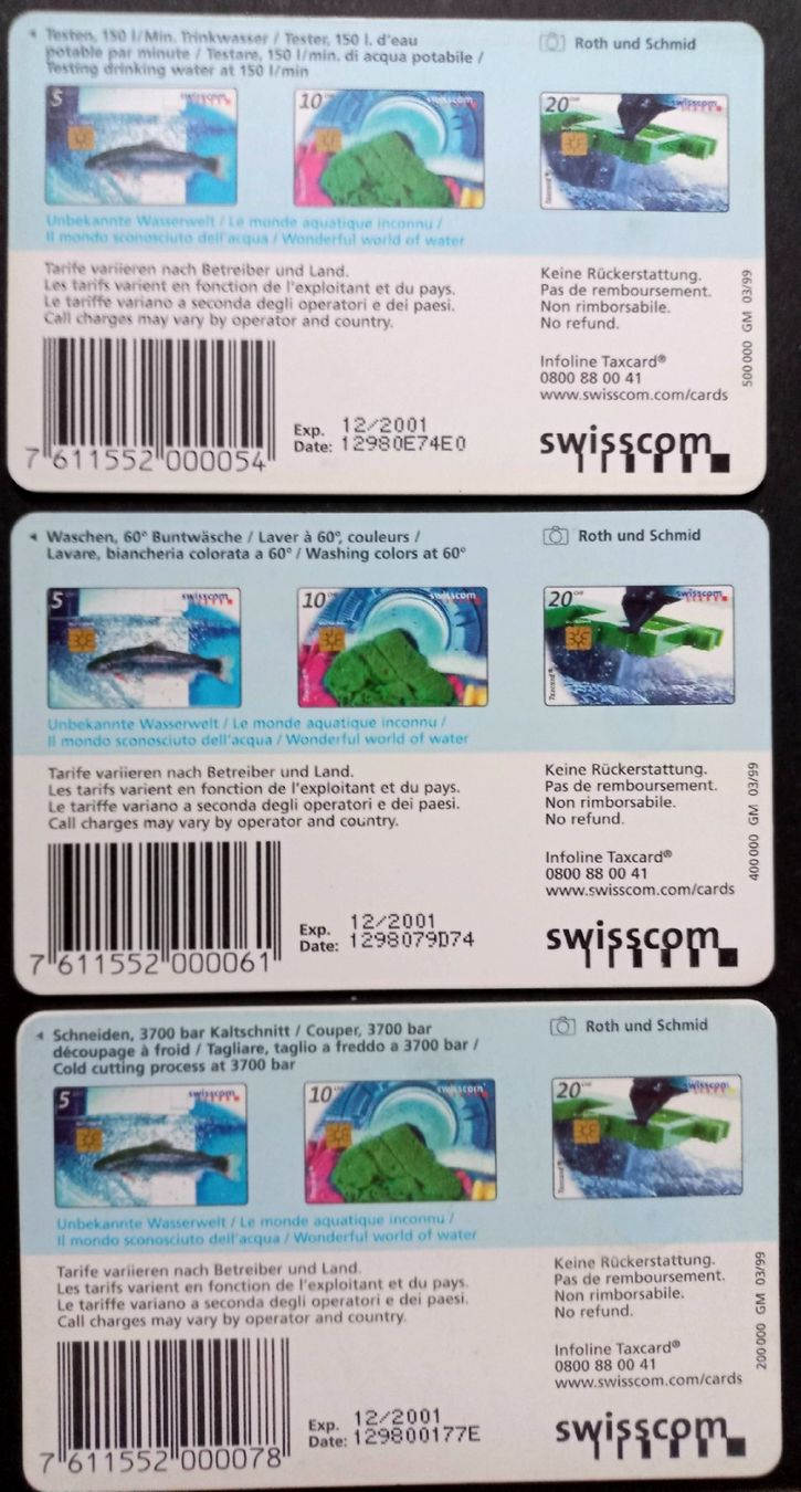 Swisscom Schede telefoniche: Taxcard - Wasser - CH – Usato da Niederuzwil venduto da lubimaja 1